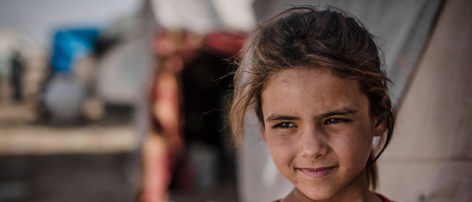 Niña afectada por la guerra