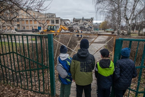 El edificio de la escuela quedó casi completamente destruido